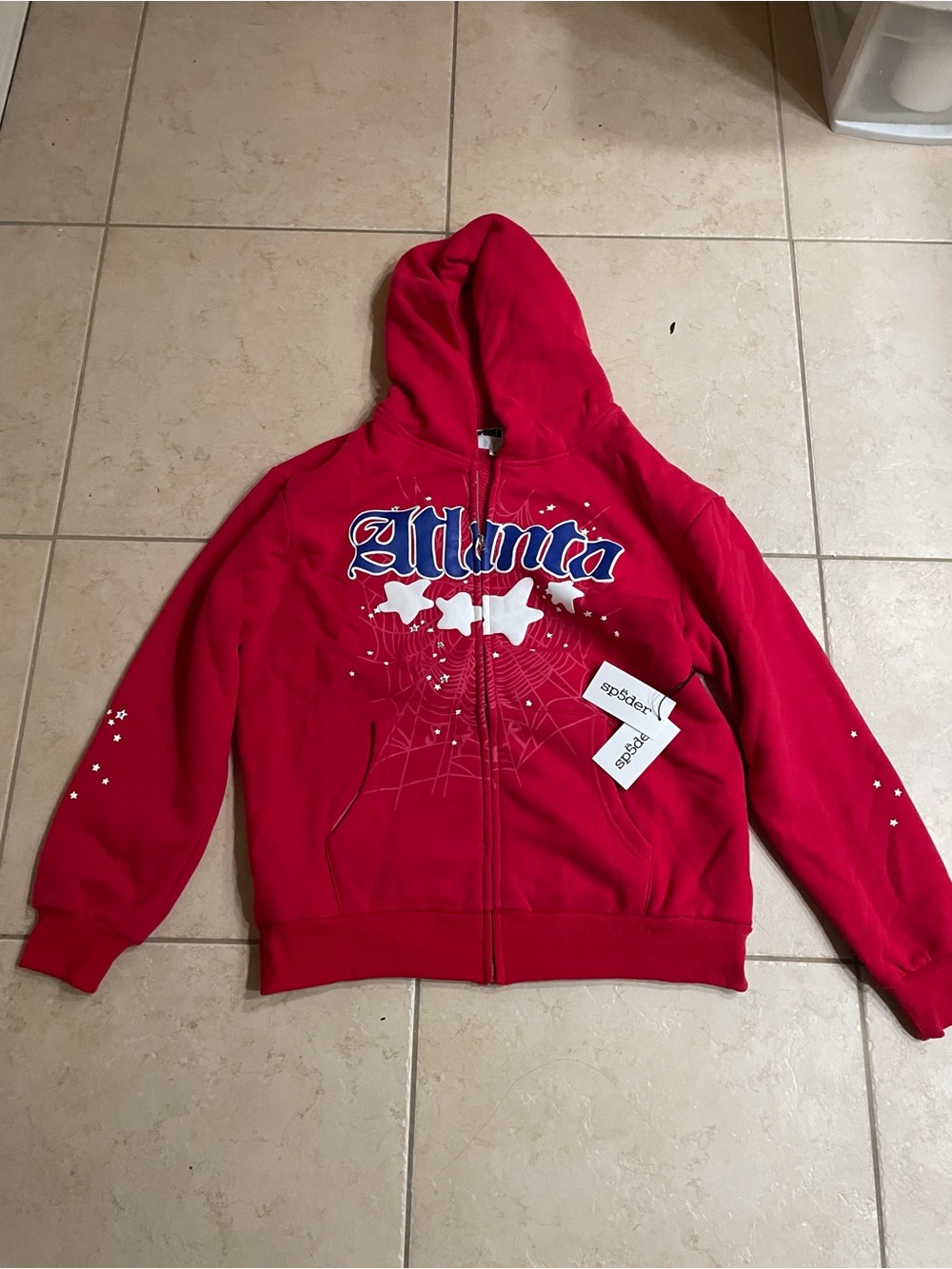 Spider Worldwide Zip-Up Hoodie – Red – Size M – Brand New